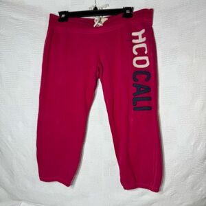 Vintage Hollister‎ Women’s Pink Drawstring Capri Joggers Size Medium